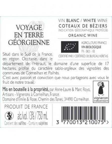 Organic-white-wine-Orange-White-Carignan-amphora-Voyage-en-terre-georgienne-Domaine-Emile-Rose